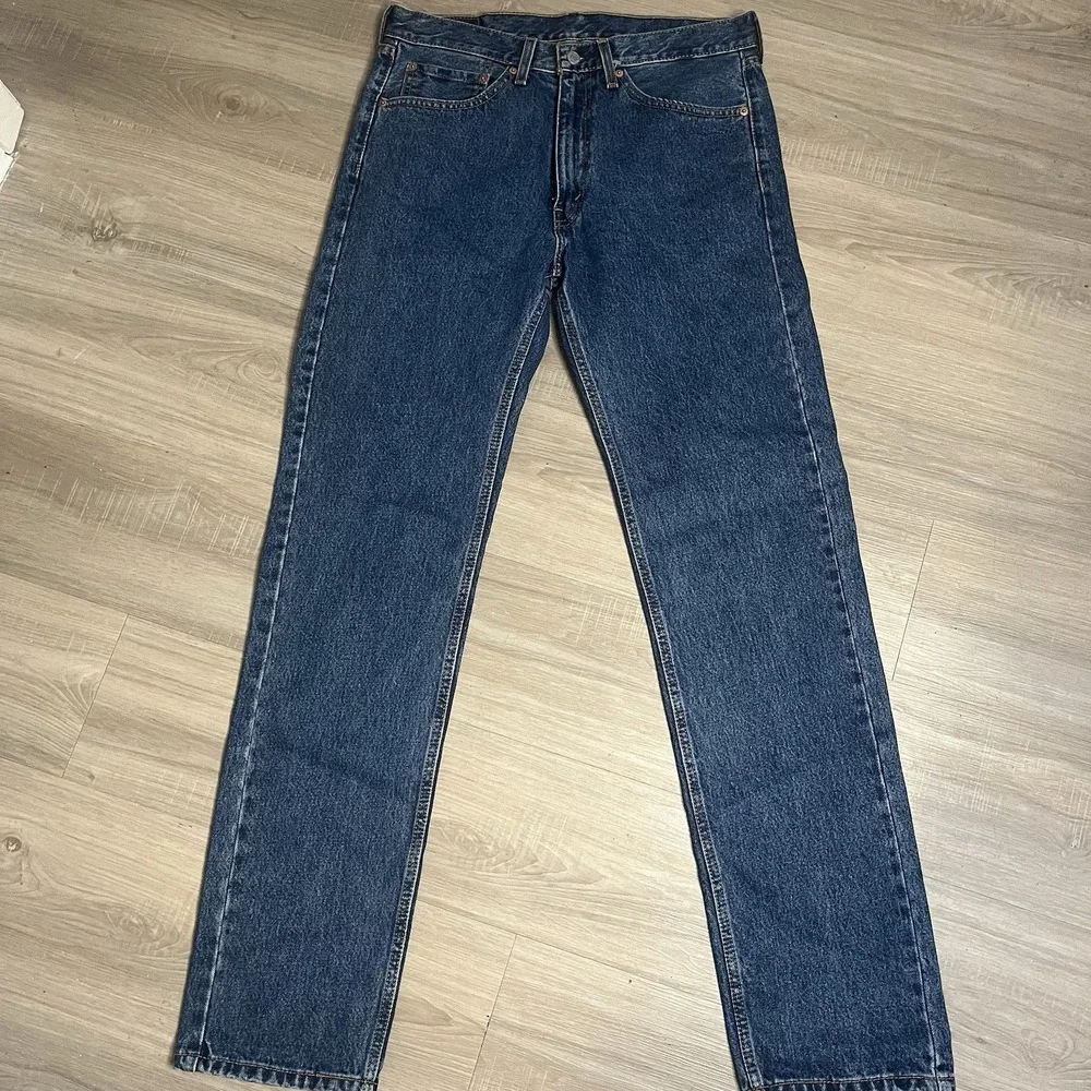 Levis 505 Men's Regular Fit Straight Leg Blue Jeans Mens‎ Dark Wash 34x34